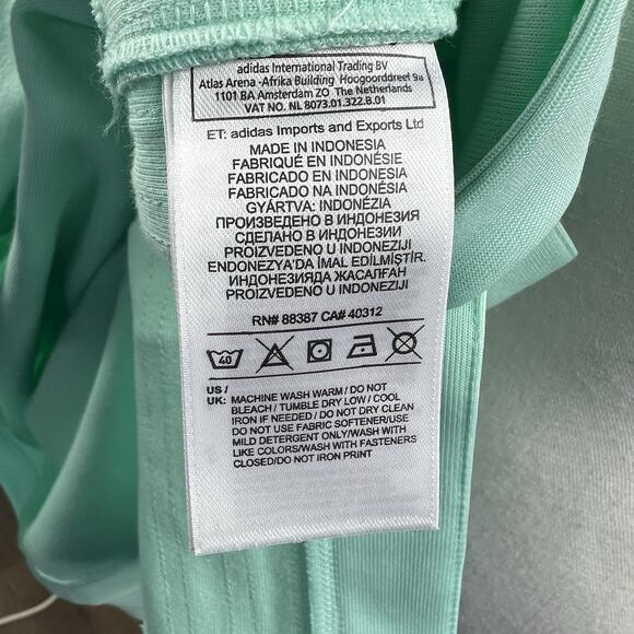 Adidas Mint Green Trefoil Logo T-shirt Tee Dress Size M Side Snap - Picture 14 of 15